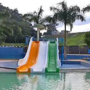 China Family Friendly Straight Rainbow Kids Water Slide Colourful Fiberglass wholesale