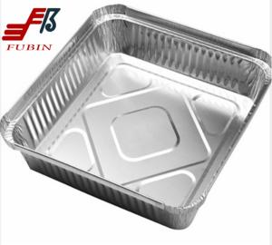 China 1.4 Liter Square Aluminium Foil Tray Silver For Freezing wholesale