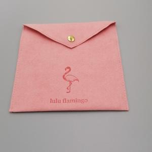 China OEM ODM Suede Envelope Fabric Drawstring Gift Bags Pink Color wholesale