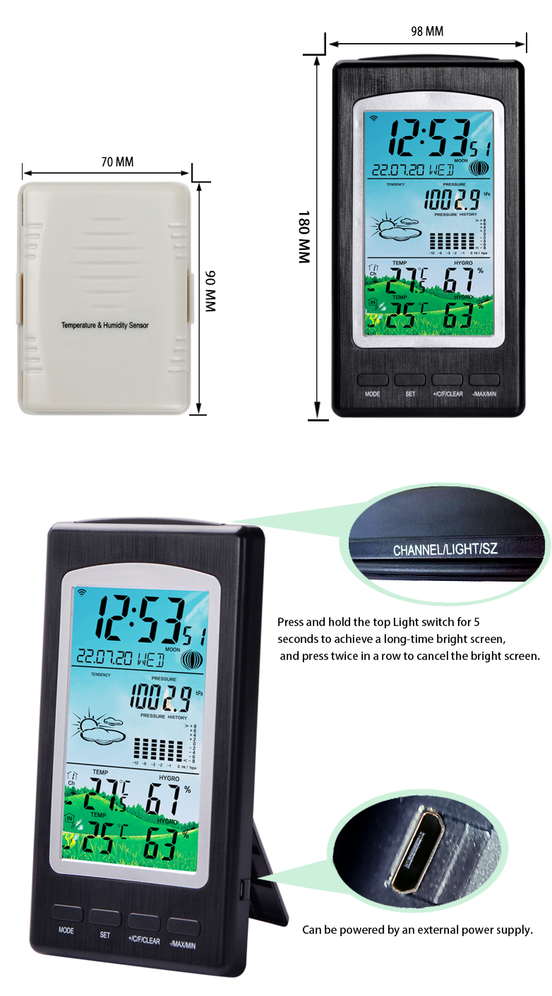 Wireless Weather Station With Precision Temperature And Humidity Meter