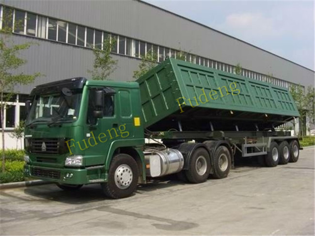 3 Axle 60CBM 100Ton Side Dump Semi Trailer Use To Coal Mine With HYVA Lifting System