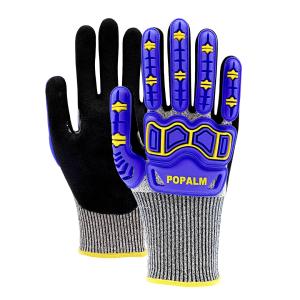 China Breathable Oil Field Impact Gloves Non Slip Sandy Nitrile Palm Coated Gloves wholesale