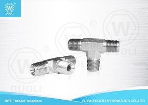 China Precision Male NPT Thread Adapters , Metal Hydraulic Hose Tee Connectors wholesale