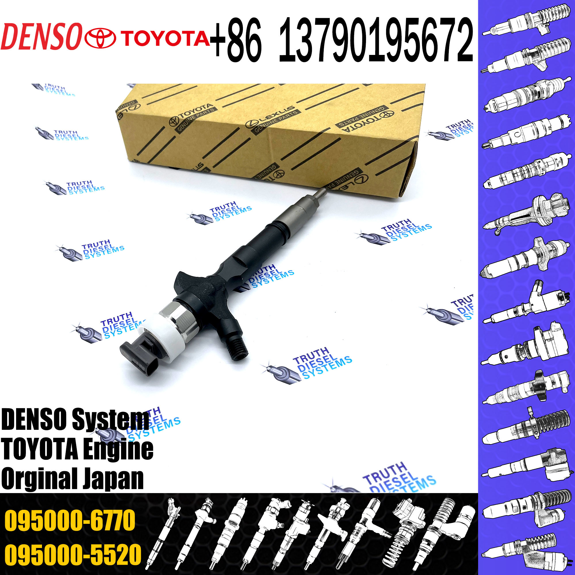 High quality diesel common rail injector 23670-39185 095000-7040 095000-6770