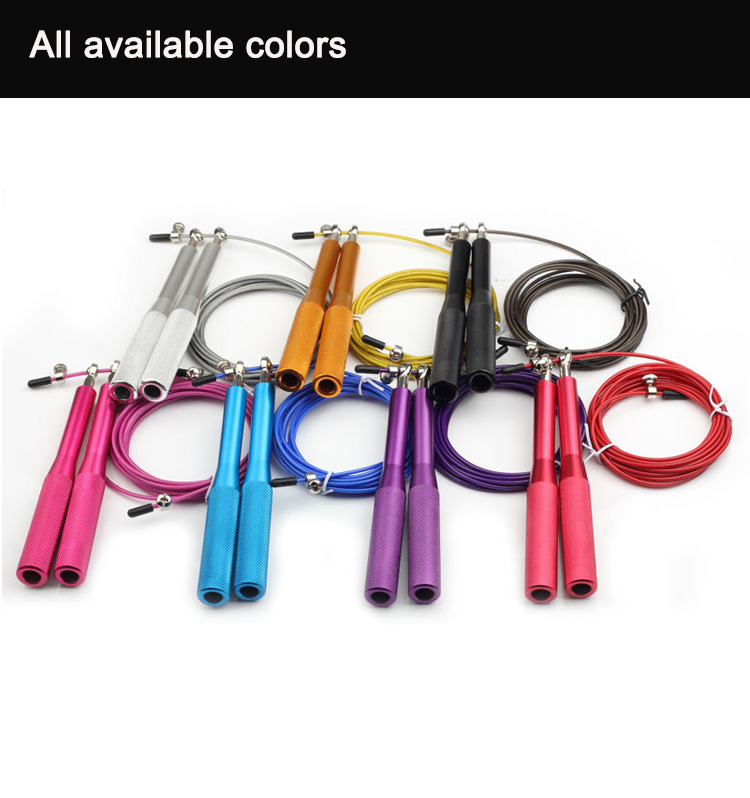 High Speed Jump Rope Steel Cable Adjustable Weighted Aluminum Handle