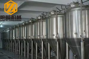 China Beer Brewing Conical Fermenter 10HL 2mm Cooling Jacket #4 Finished Exterior Surface wholesale