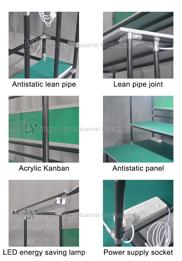 Light Black Production Basics Workbench , Durable Anti Static Workbench