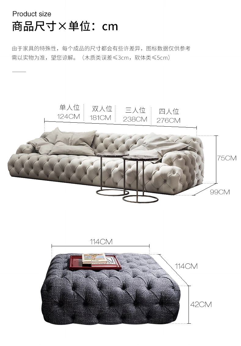Italian Light Luxury All Pull Ins Leather Art Sofa / American Minimalist Living Room Club Hotel Velvet Sofa