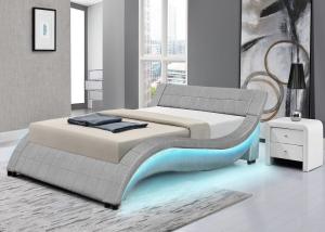 China Harmin Queen Platform LED Upholstered Bed ROSH BSCI Certification wholesale
