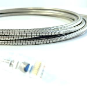 China Exactcables Steel Armored Crossed Cat5e Network Cable 2m Lan Cable Slim STP LSZH Gray wholesale