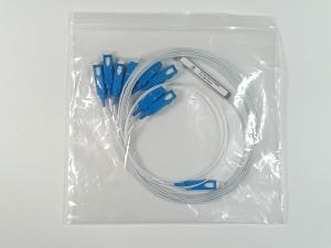 China SCUPC PLC Mini Steel Tube Fiber Optical Splitter 8 Way White Color wholesale