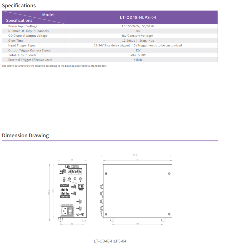 High Brightness Strobe Light Controller HSC Series OD48 AC100-240V 50/60 Hz