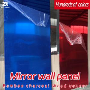 China Hotel Light Luxury PET Decorative Bamboo Charcoal Wood Veneer Mirror Wall Panel wholesale