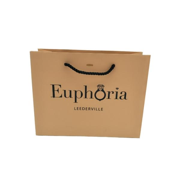 Quality Brown Custom Printed Jewelry Bags Recyclable Feature Glossy Lamination for sale