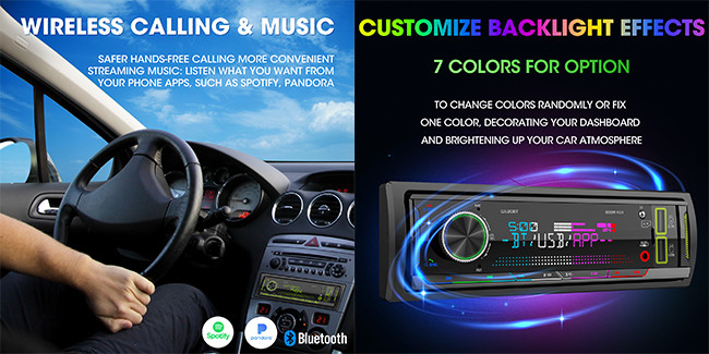 Real Time Clock Android Auto Single Din MP3 Car Radio BT 5.0 Physical Touch Screen