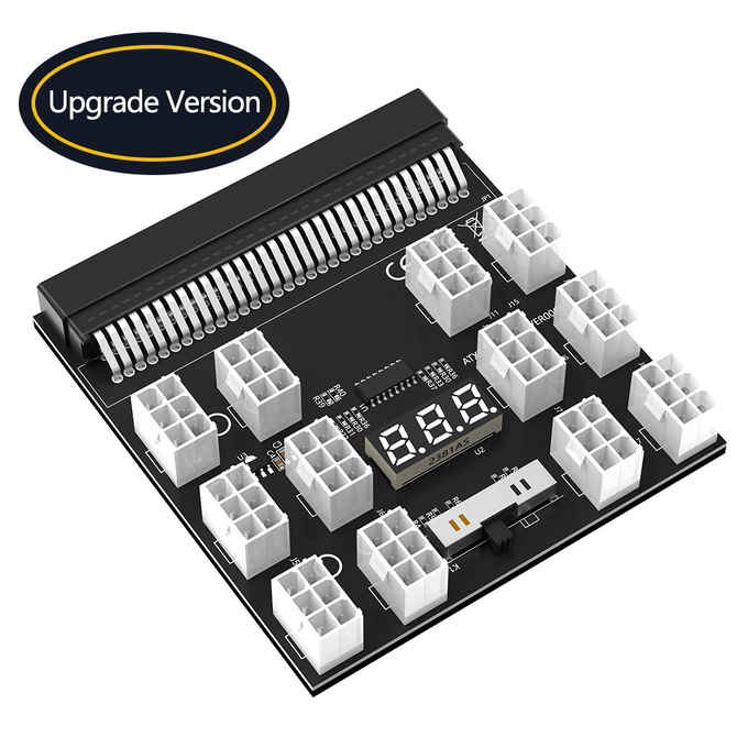 12 x 12V PCI-E 6Pin Female Connector PSU Breakout Board For HP 1200W 1000W 750W Server Power Supply