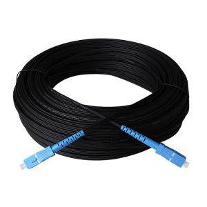 China Outdoor Single Mode Fiber Optic Patch Cord Black G657A1 Ftth Drop Cable wholesale