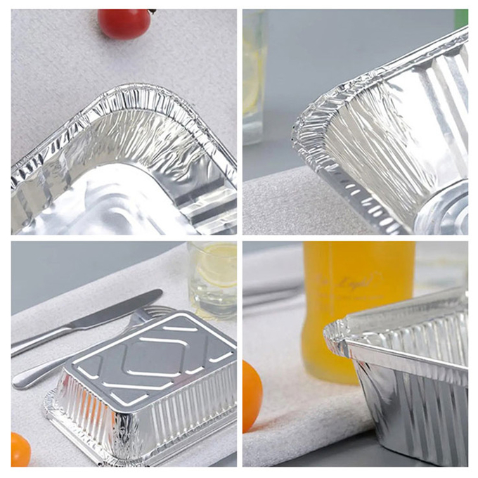 Custom Disposable Aluminum Foil Container And Lids Printing 450ml