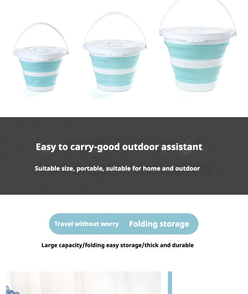 Convenient Foldable Plastic Bucket Multi-functional for Home and Outdoor Applications