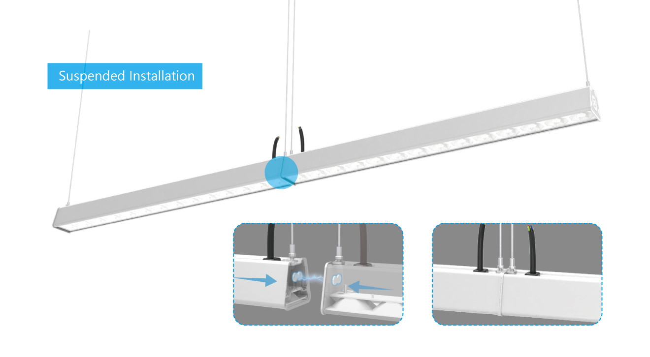 18000lm Linkable 6500K CCT Led Linear Light For Ceiling Lighting