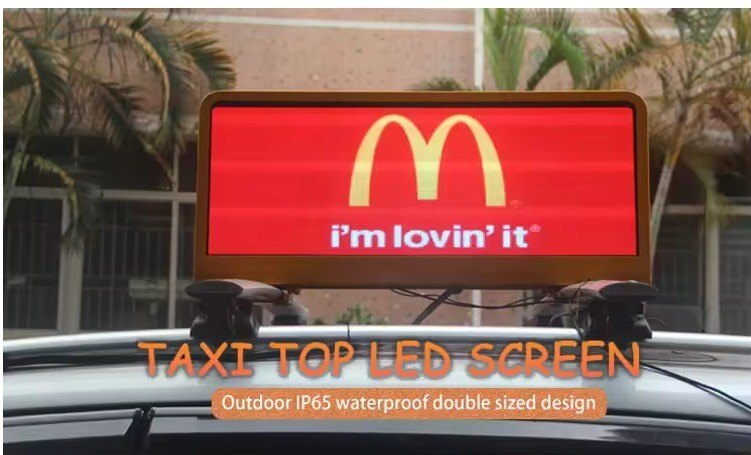 3-in-1 RGB LED Display with IP65 Protection Car Top Display Screen