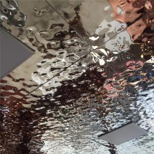 China Ripple Stainless Steel Sheets Gold Mirror Finish For Facade Wall Cladding Curtain Wall Ceiling 201 304 316 wholesale