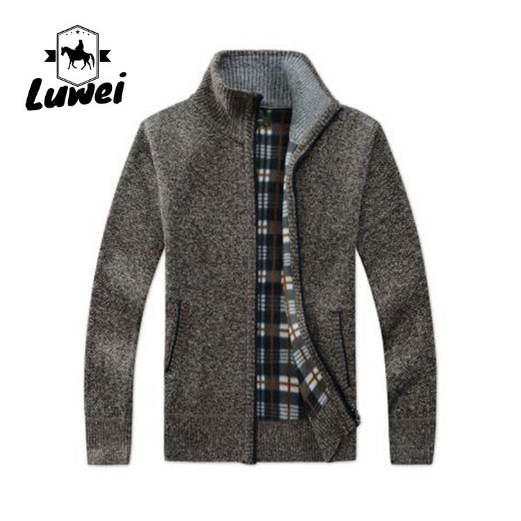 Autumn Thicken Plus Polyester Black Thick Velvet Sweater Utility Male Clothing Casual Knitwear Jackets Cardigan Coats