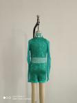 Green Little Girls Dancewear Anti Bacterial Oem Lycra Cotton Or Tulle Material