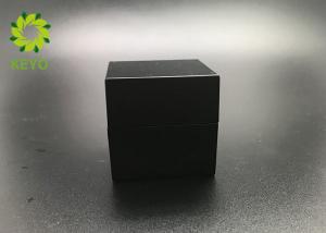 China 1OZ Matte Black Square Glass Jars For Cosmetic Packaging , Eco - Friendly wholesale