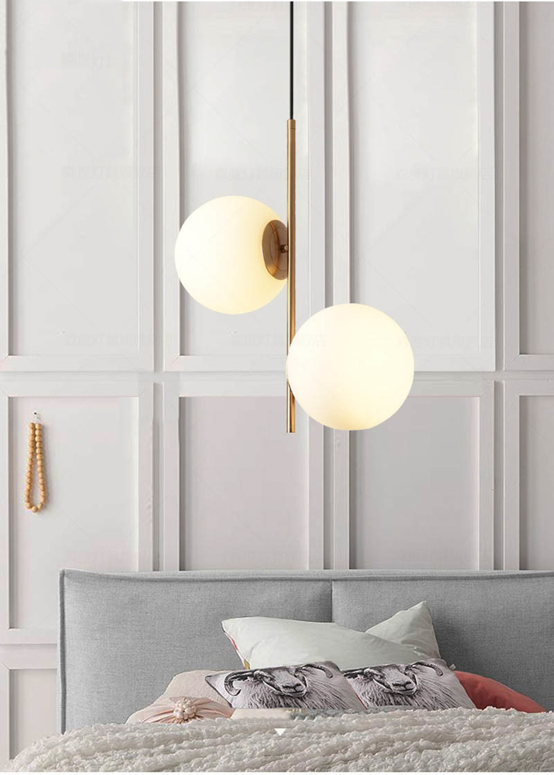 SGROW Decorative Glass Luster Hanging Lamp Lighting Fixture Nordic Modern Glass Balls Pendant Light(WH-GP-86)