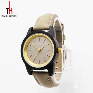 China Lady Genuine Leather Watch Lack Sandal Water Resistant Wood Face Watch wholesale