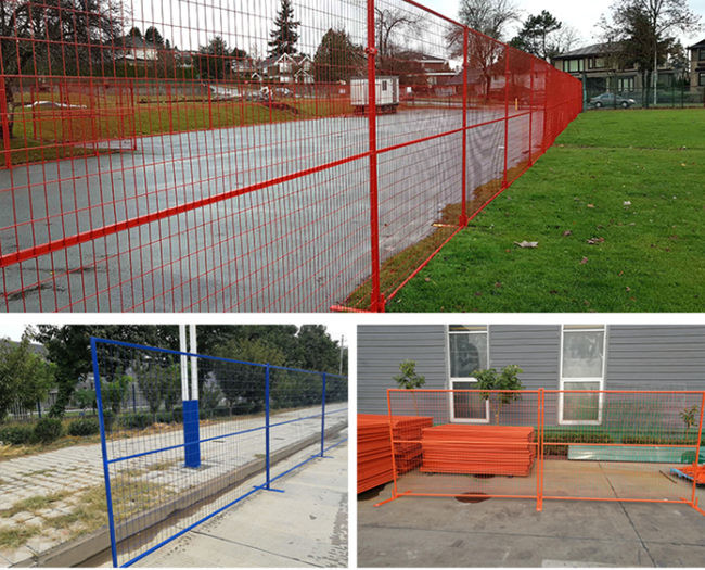 OEM 12in 6ft Canada Temporary Metal Fencing Panels Construction Site Perimeter Fence