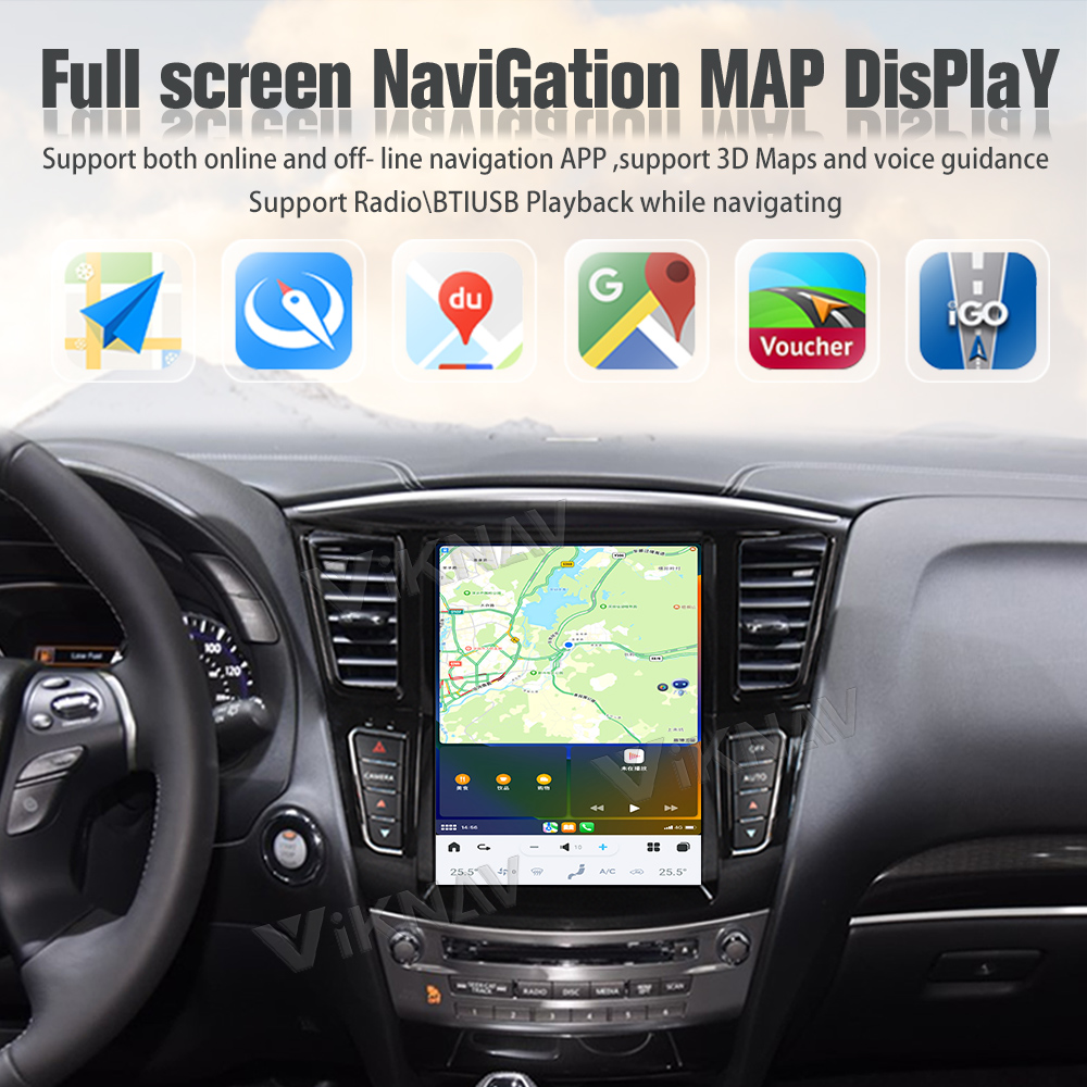 Viknav Car Radio For Infiniti QX60 (2011-2020) 12.3 inchAuto Audio Video WiFi Wireless CarPlay Upgrade Multimedia player