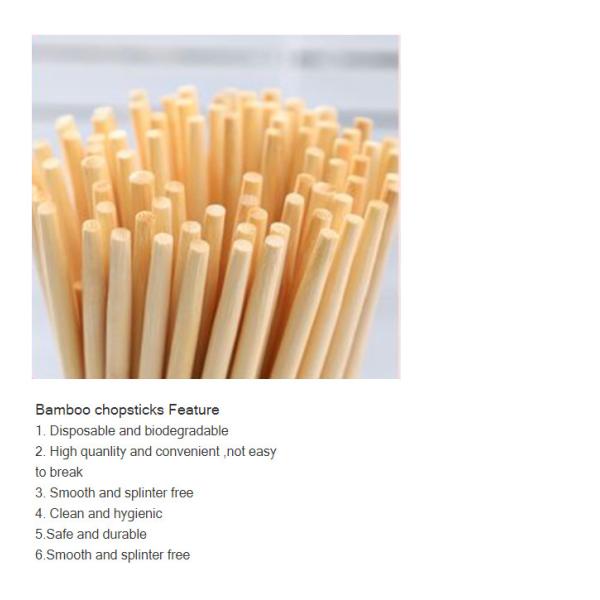Natural Bamboo Disposable Round Chopsticks Bulk Round Headed Disposable Bamboo Chopstick for Household/Restaurant/Hotel