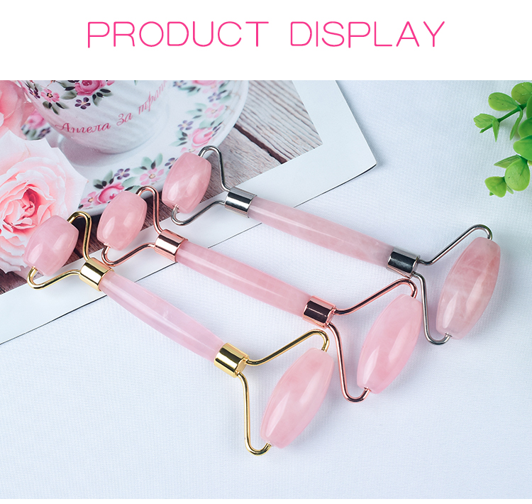 14.5cm Anti Aging Therapy Double Jade Roller Green Aventurine Face Roller