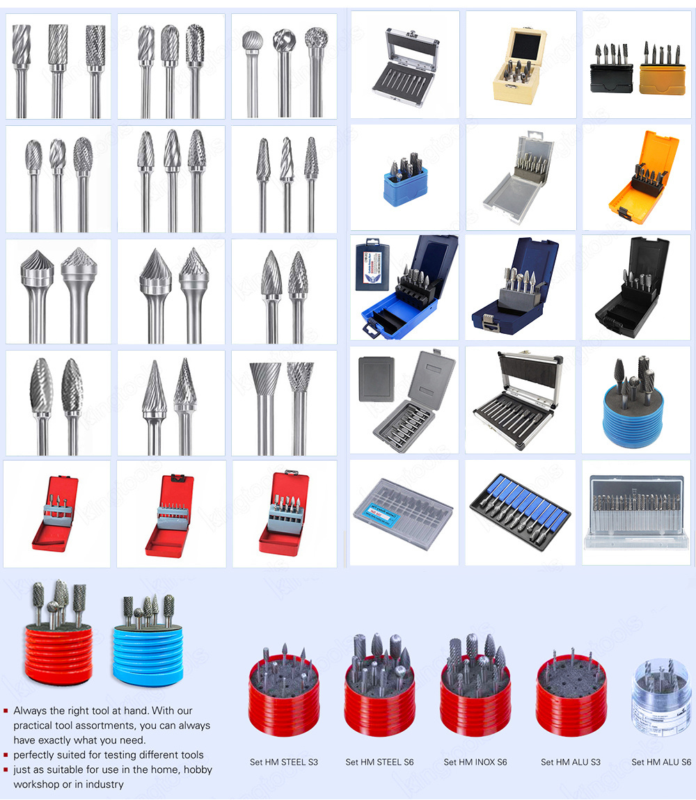 10PCS 1/8&quot; Shank Dia Tungsten Carbide Rotary File Burr Cutter 3*6 mm Porting Tools Carbide Burrs Power