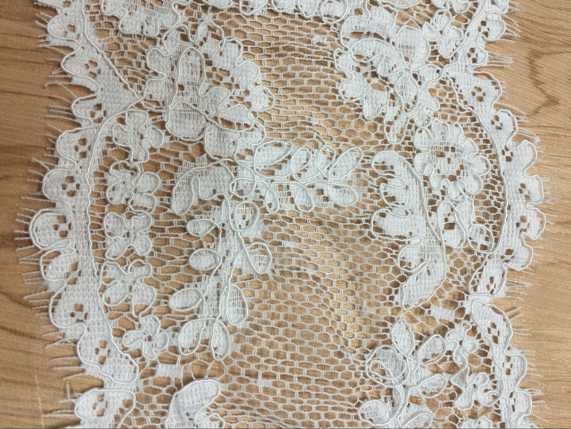 Jacquard Lace border for Wedding dress Cord lace edge in Ivory Color