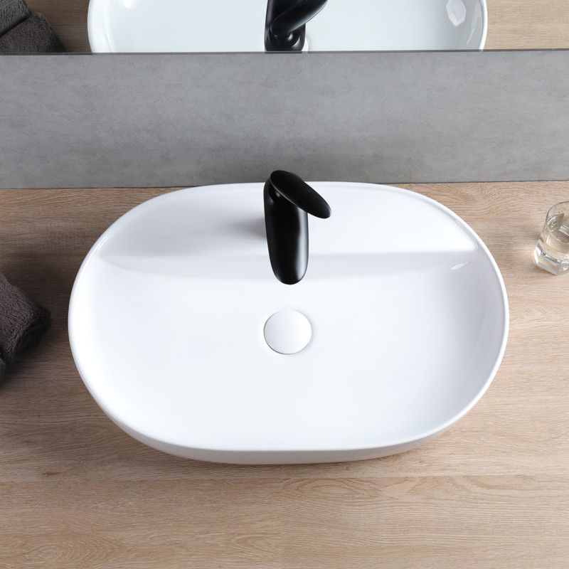 Irregular Diamond Counter Top Bathroom Sink 70cm CUPC Vessel Style