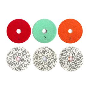 China Thickness 3mm Dry 3 Step Vitrified Diamond Polishing Pads 100mm wholesale