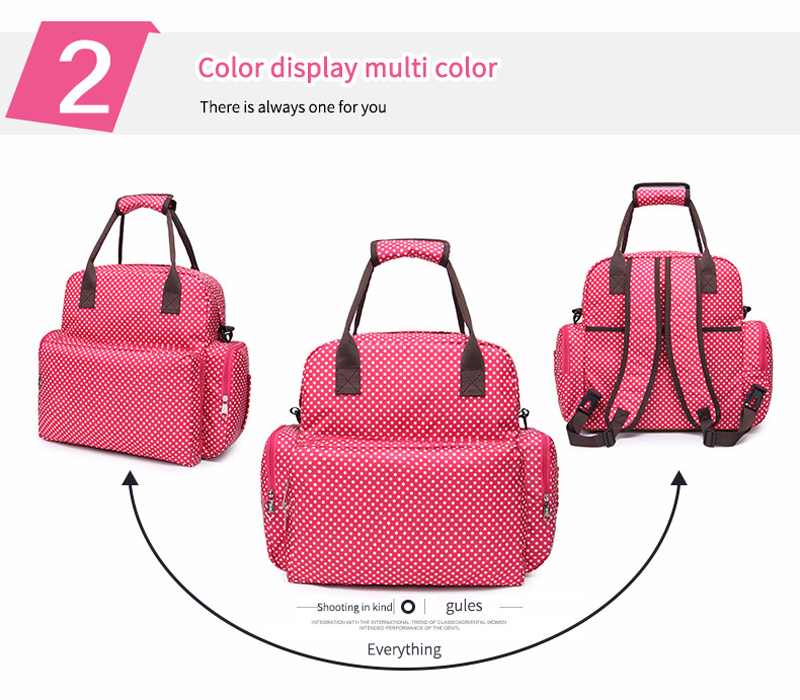 Waterproof Anti-theft Nappy Tote Diaper Bag Multi-Function Travel Backpack Maternity Diaper Shoulder Bag with Changing Mat