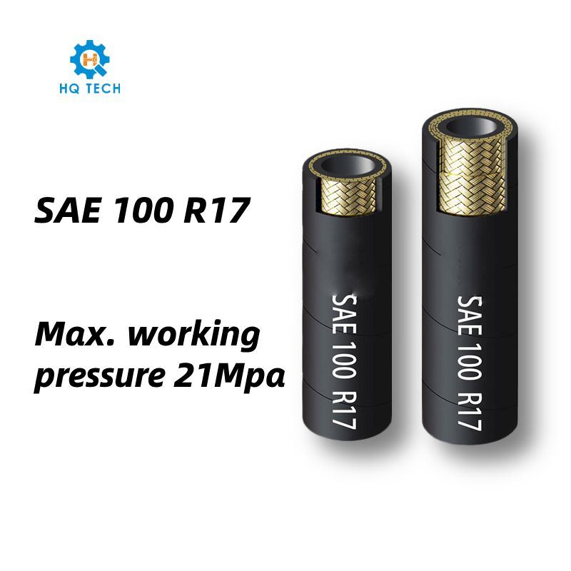 Compact Max Working Pressure 21MPa Steel Wire Braided Hydraulic Rubber Hose SAE 100 R17