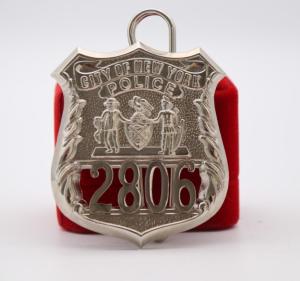 China Shinny Silver Plating high quality New York US metal police badge wholesale