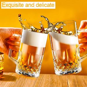 China Glass Beer Steins Beer Mugs With Handles wholesale