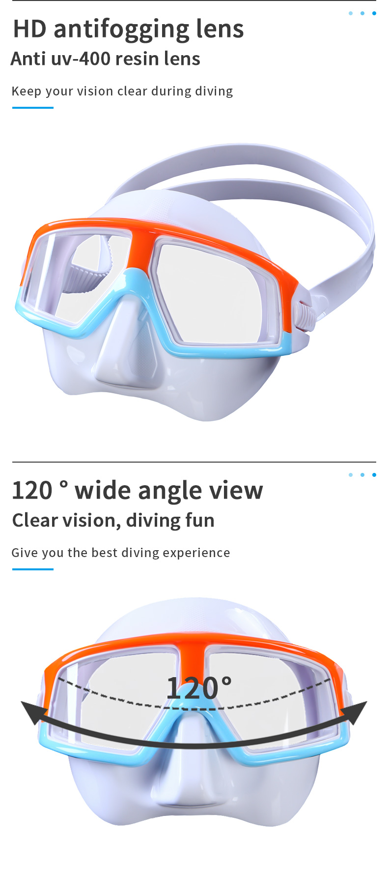 Half Face Snorkelling Sets Anti Fog Scuba Diving Mask And Snorkel Equipment