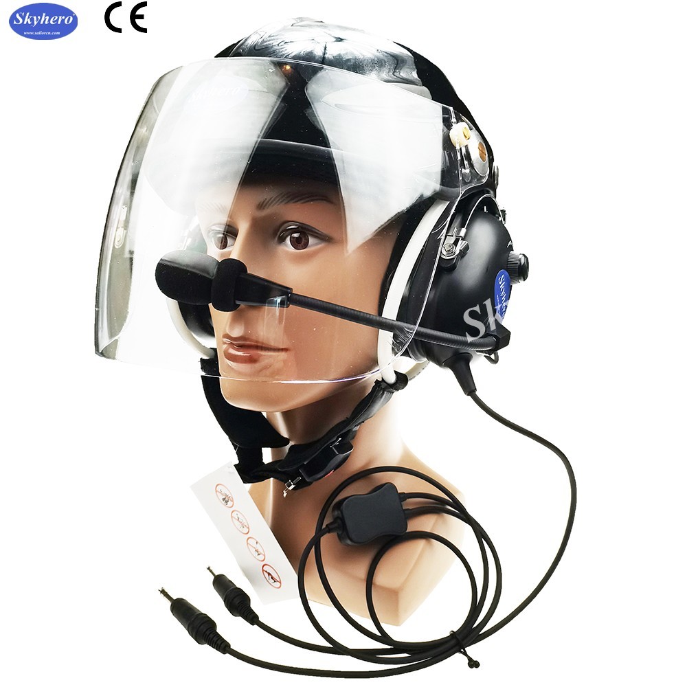 Black Pilot helmet light Aviation helmet high quality aircraft helmet black color flight helmet 4 size
