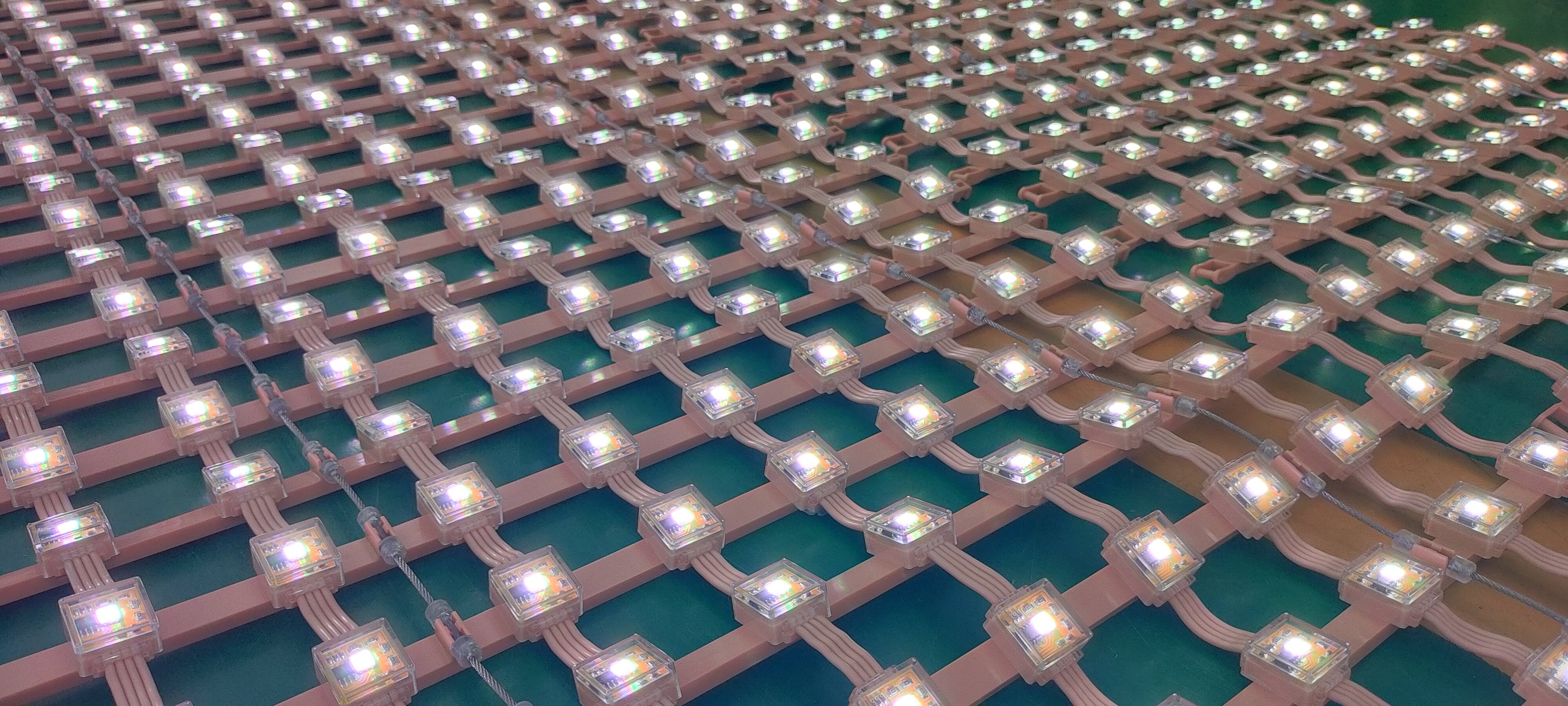 Waterproof LED Grid Screen For Building Body , Street Square Building Lighting Grid Screen