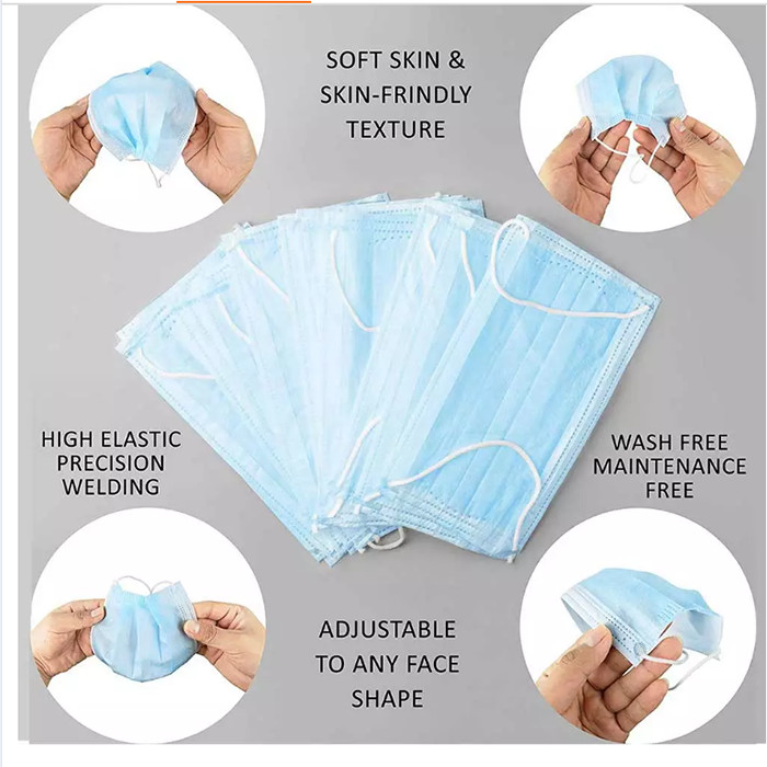 Outdoor Elastic Earloop Surgical Face Mask 17.5x9.5cm In Hospital