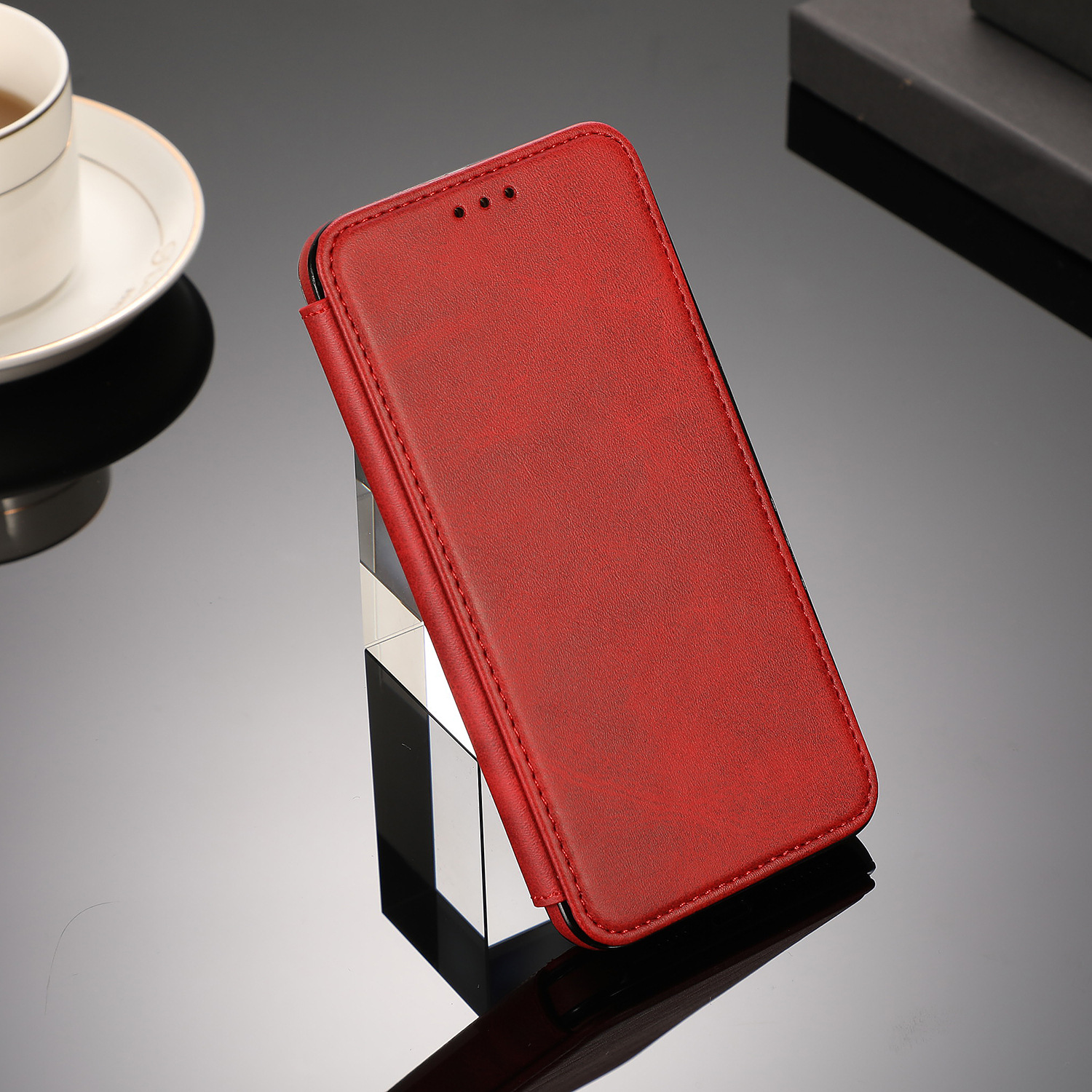 OEM/ODM Minibook Fashion Flip PU Leather Ultra Thin Calf Print Leather Phone Case For Iphone 12 15*7.5*1.5cm