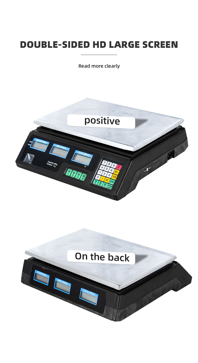 Durable Veidt ACS-A9 30kg/40kg Stainless Steel Electronic Digital Weighing Scale for Kitchen 1g Computing Weight Polygon