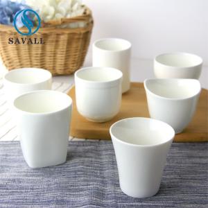 China Coastal White Porcelain Tea Cups Porcelain Cups And Saucers FDA EU wholesale